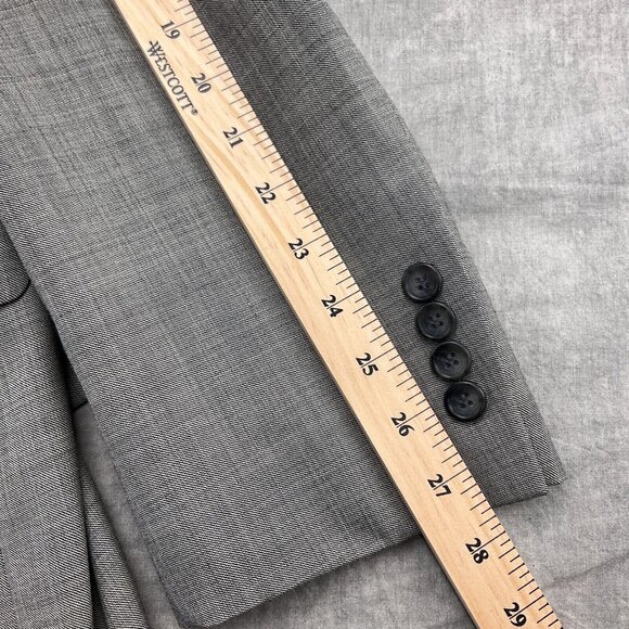 Pronto Uomo Blazer Men 44XLong Gray‎ Double Vent Classic Career Suit Jacket Wool - Picture 5 of 12